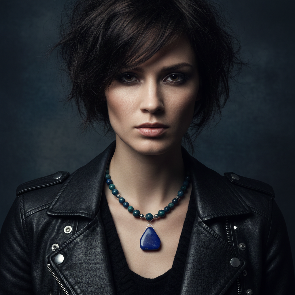 Lapis Lazuli and 925 Silver Beaded Necklace