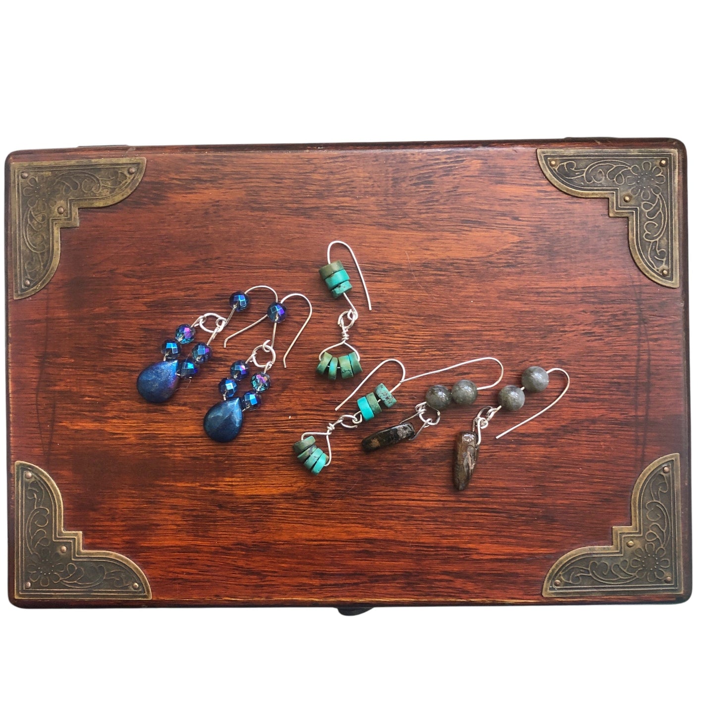 Natural Turquoise 925 Silver Dangle Earrings