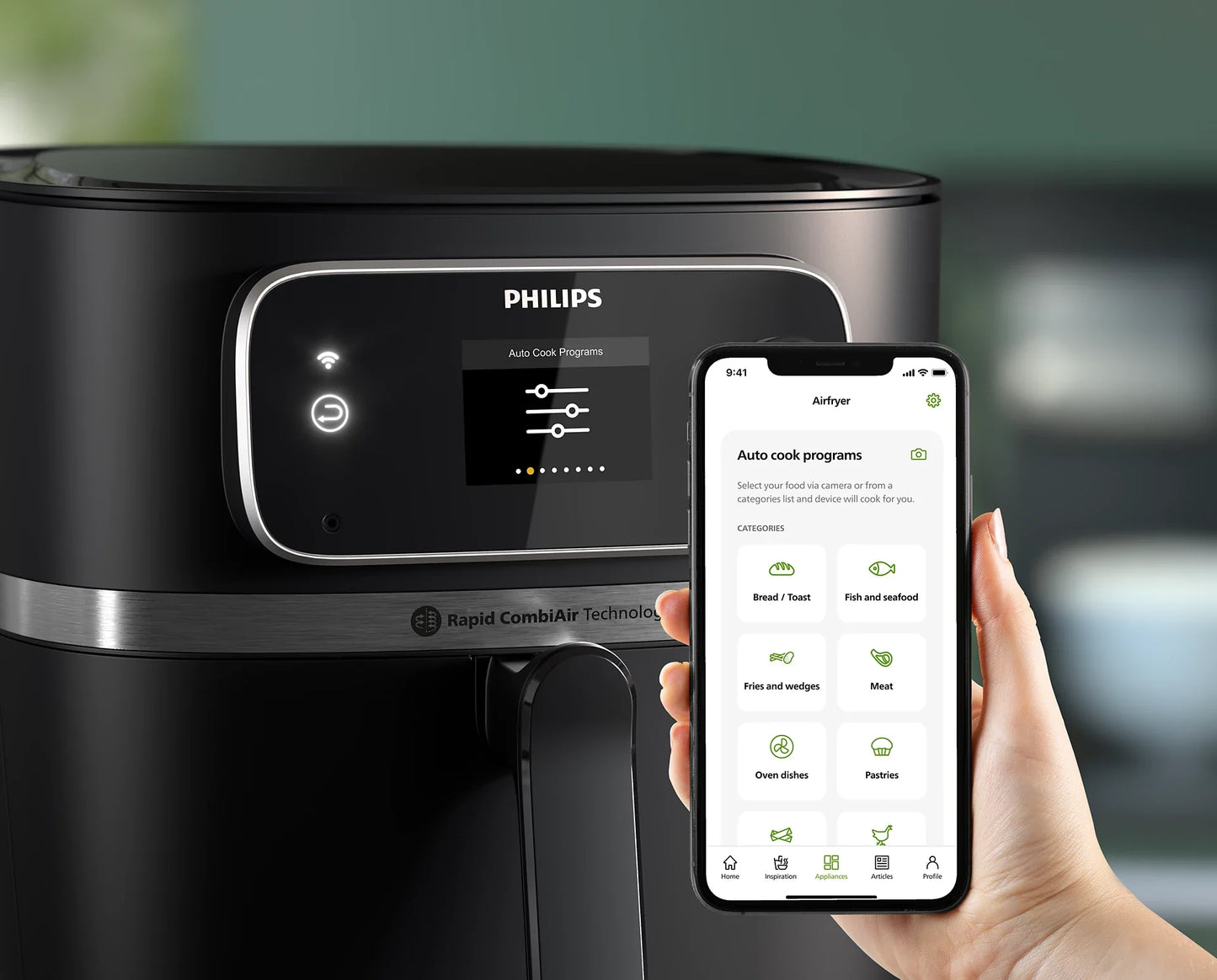 Philips Airfryer 7000 Series HD9880/90 Combo 8.3L and Food Thermometer