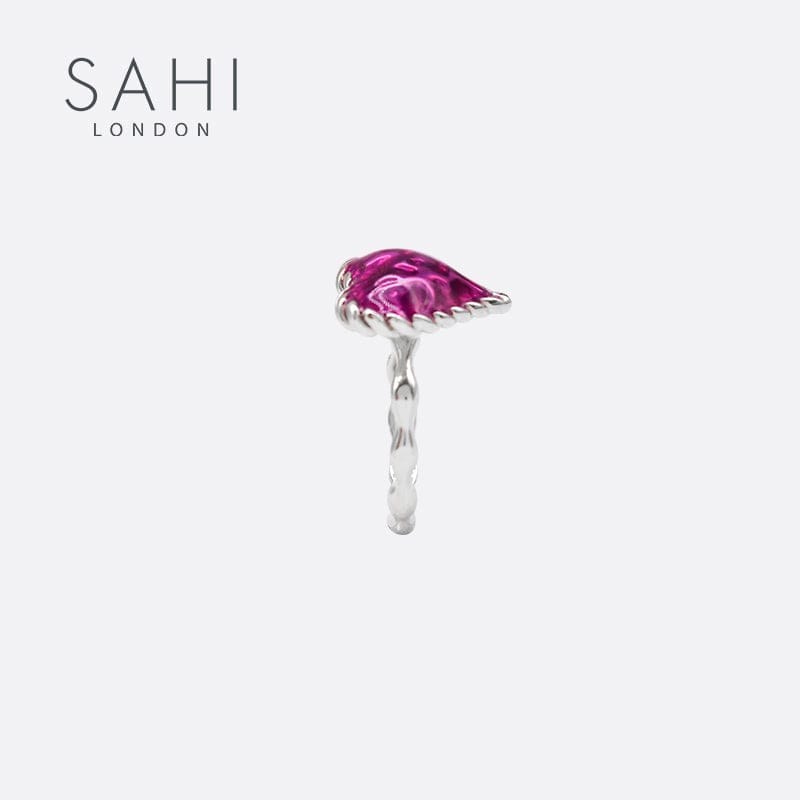 Sahi Love Heart Enamel Adjustable Ring