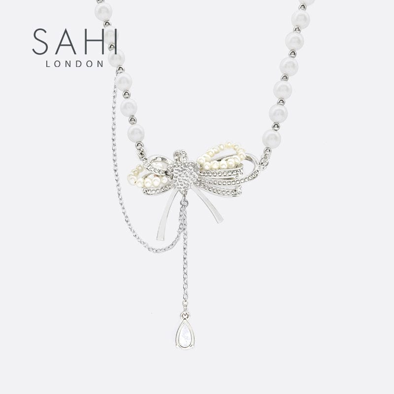 Sahi Love Heart Enamel Pearl Charm Necklace