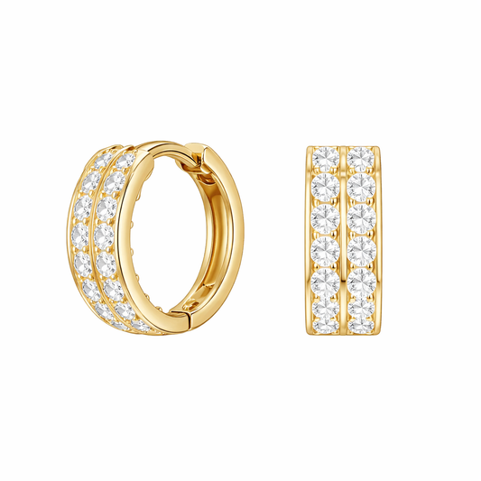 Cubic Zirconia Huggie Hoops