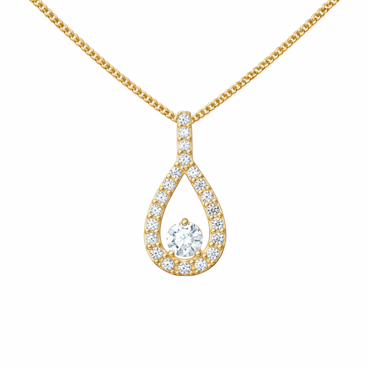 Hallie Oval Drop Pendant Necklace