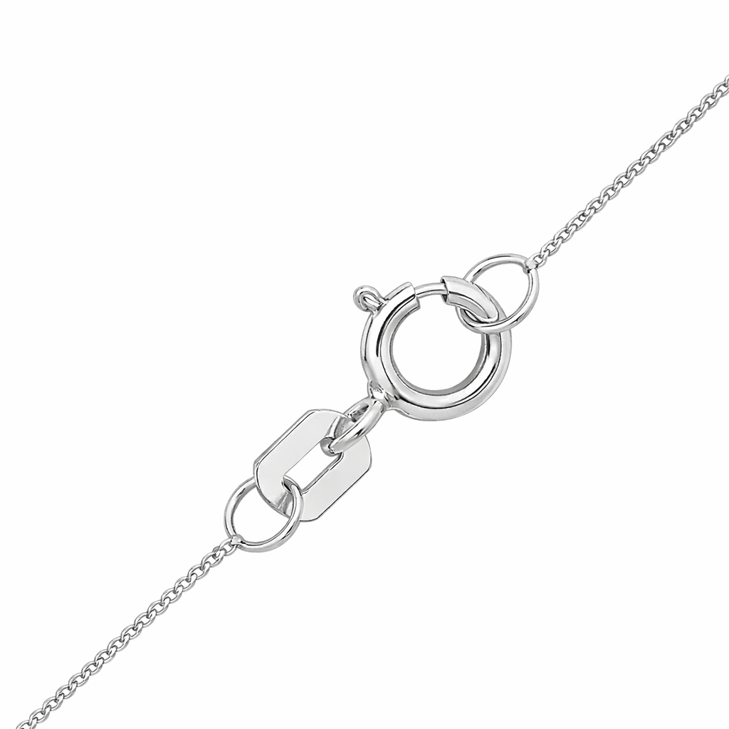 9ct White Gold Infinity CZ Heart Drop Pendant Necklace