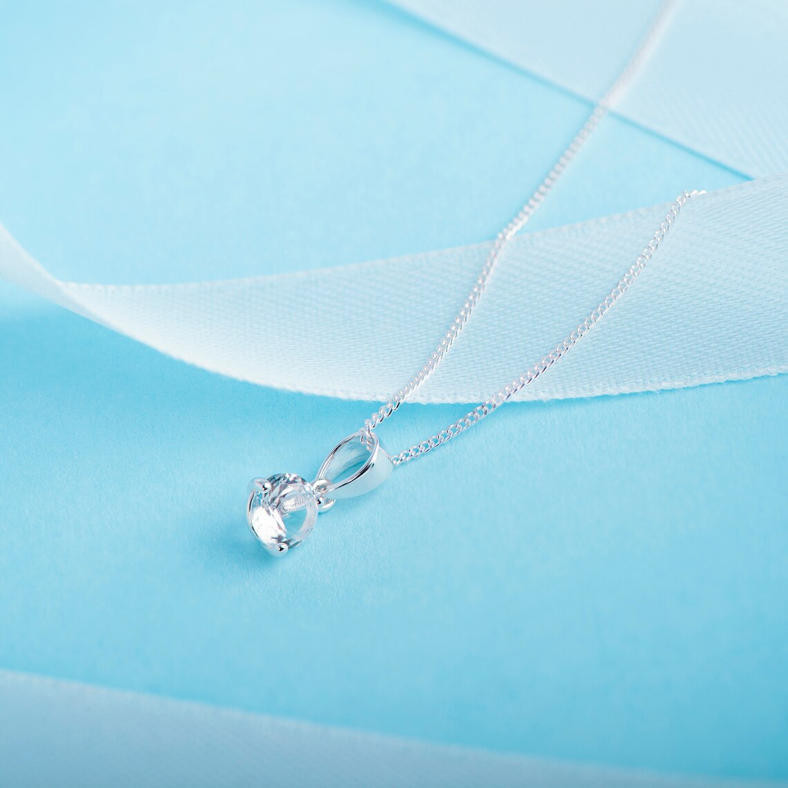 April Birthstone Pendant Necklace