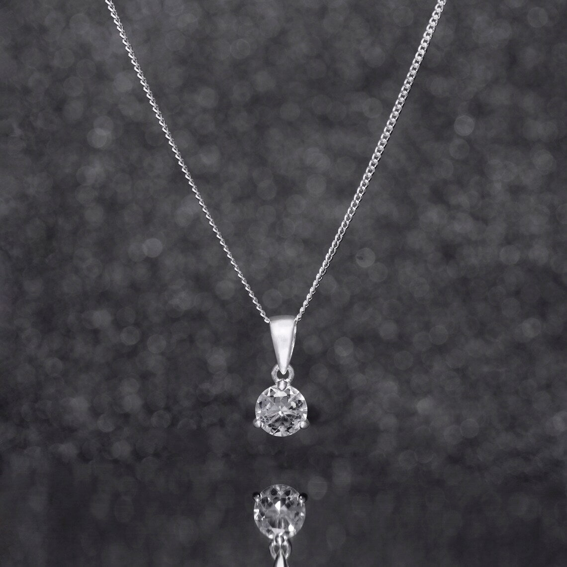 April Birthstone Pendant Necklace