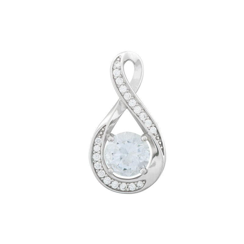 April Birthstone Infinity Pendant Necklace