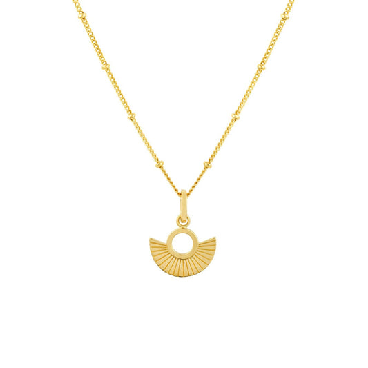 Art Deco Fan Gold Satellite Chain Necklace
