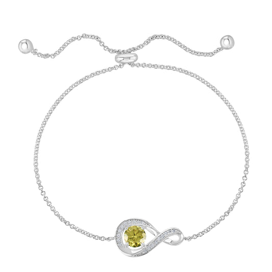 August Birthstone Infinity Bolo Bracelet