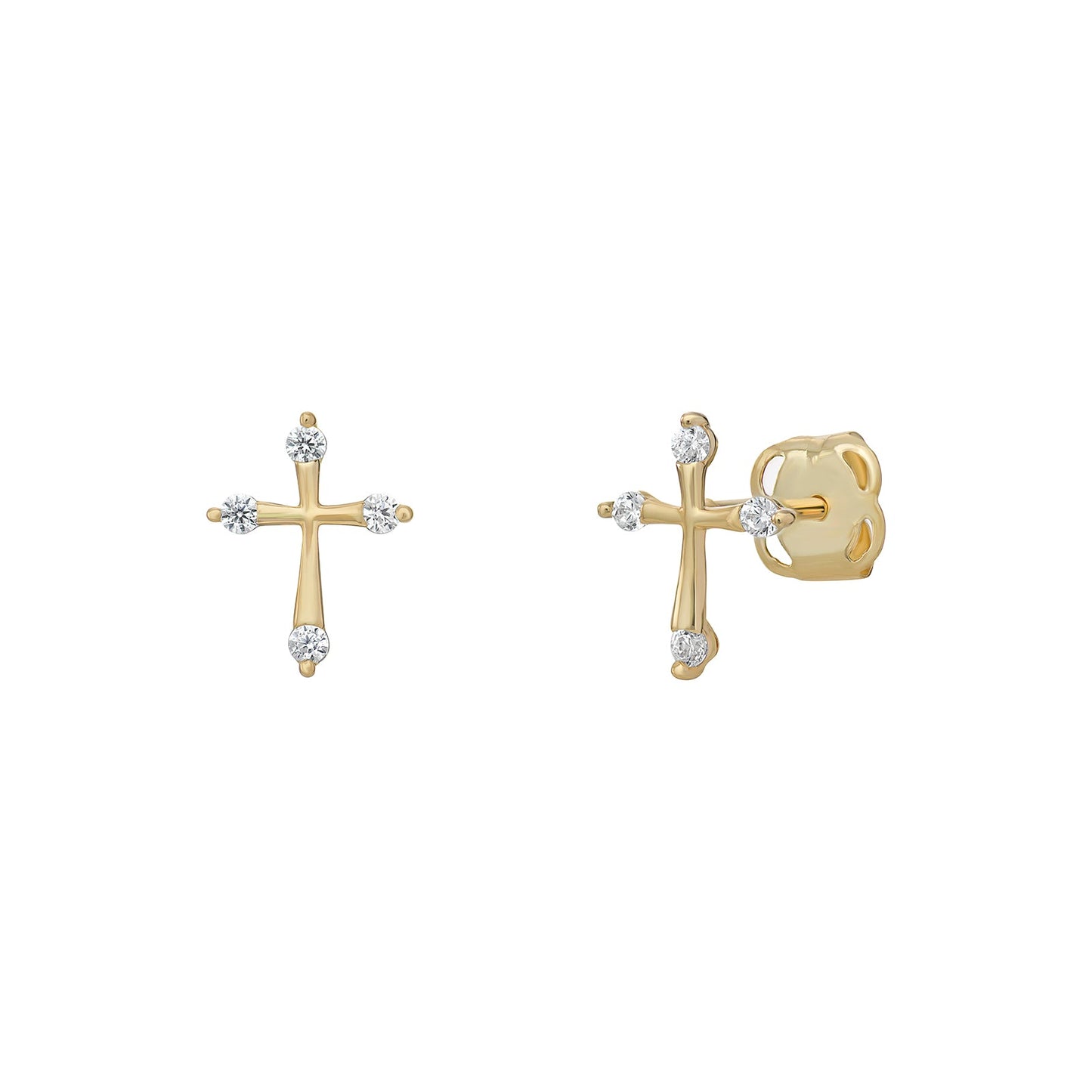 CZ Cross Stud Earrings