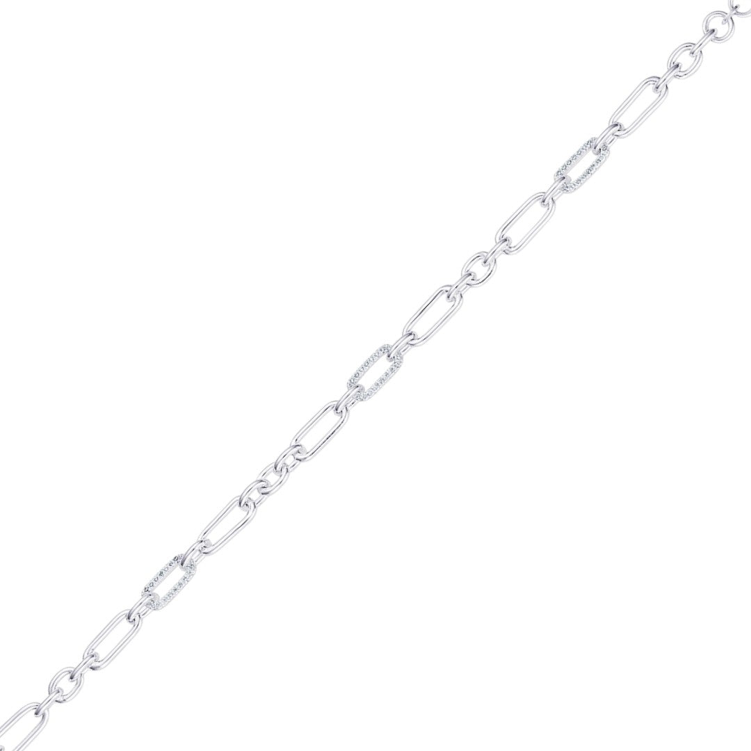 Cubic Zirconia Paperclip Bracelet