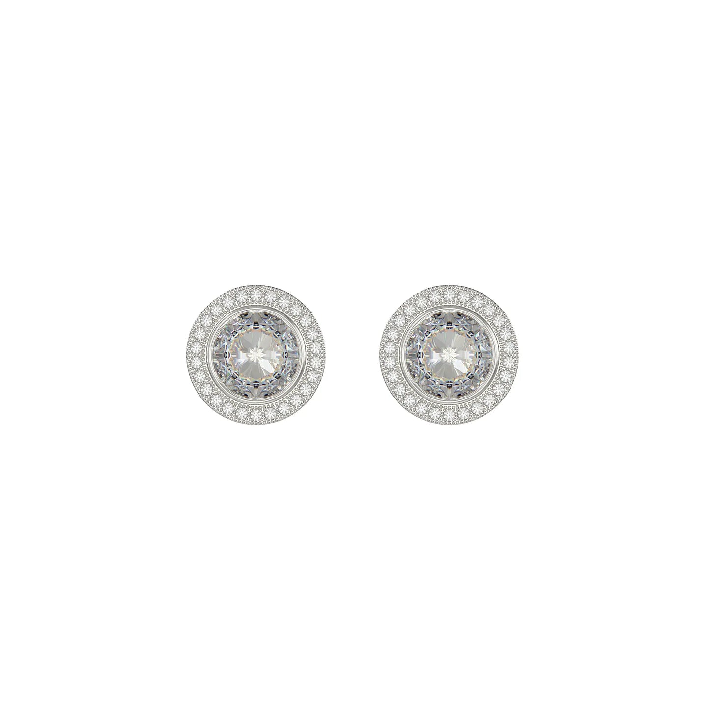 Classic Round Halo Stud Earrings