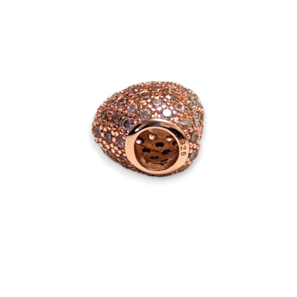 Cubic Zirconia Heart Bead Charm