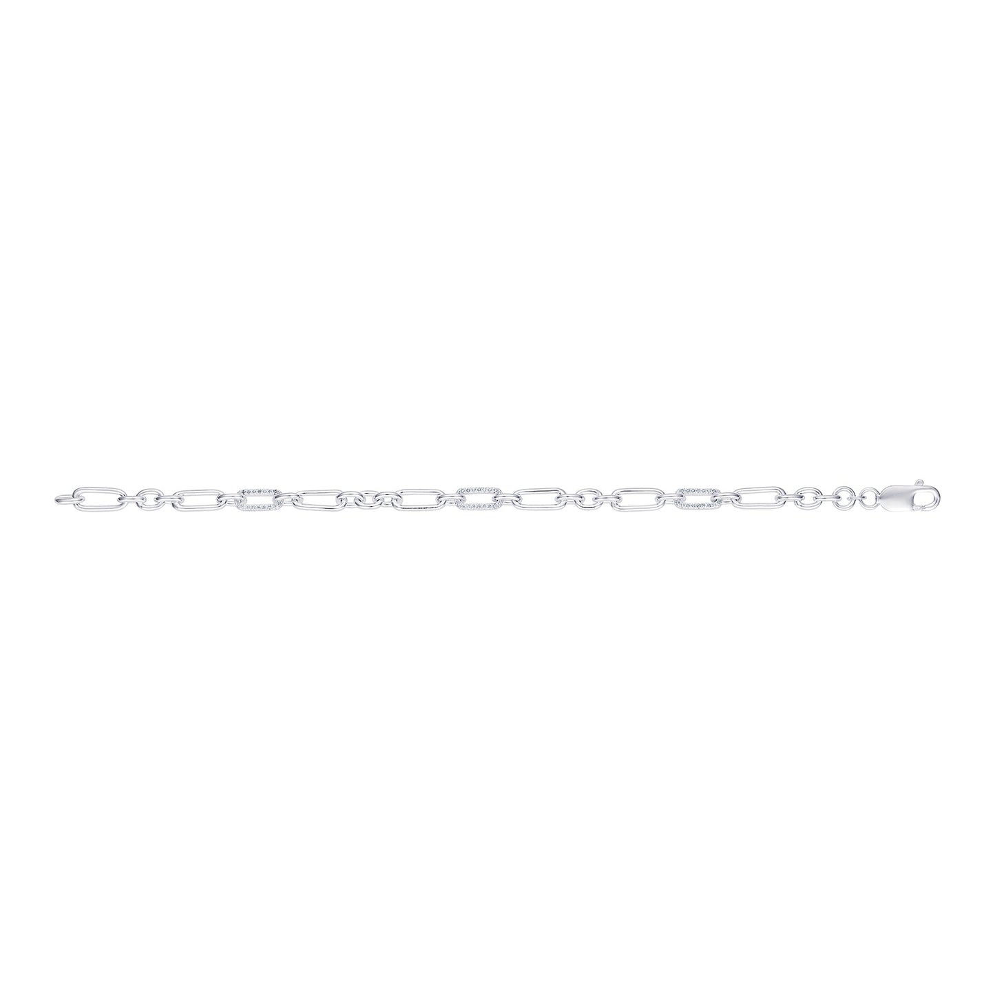 Cubic Zirconia Paperclip Bracelet