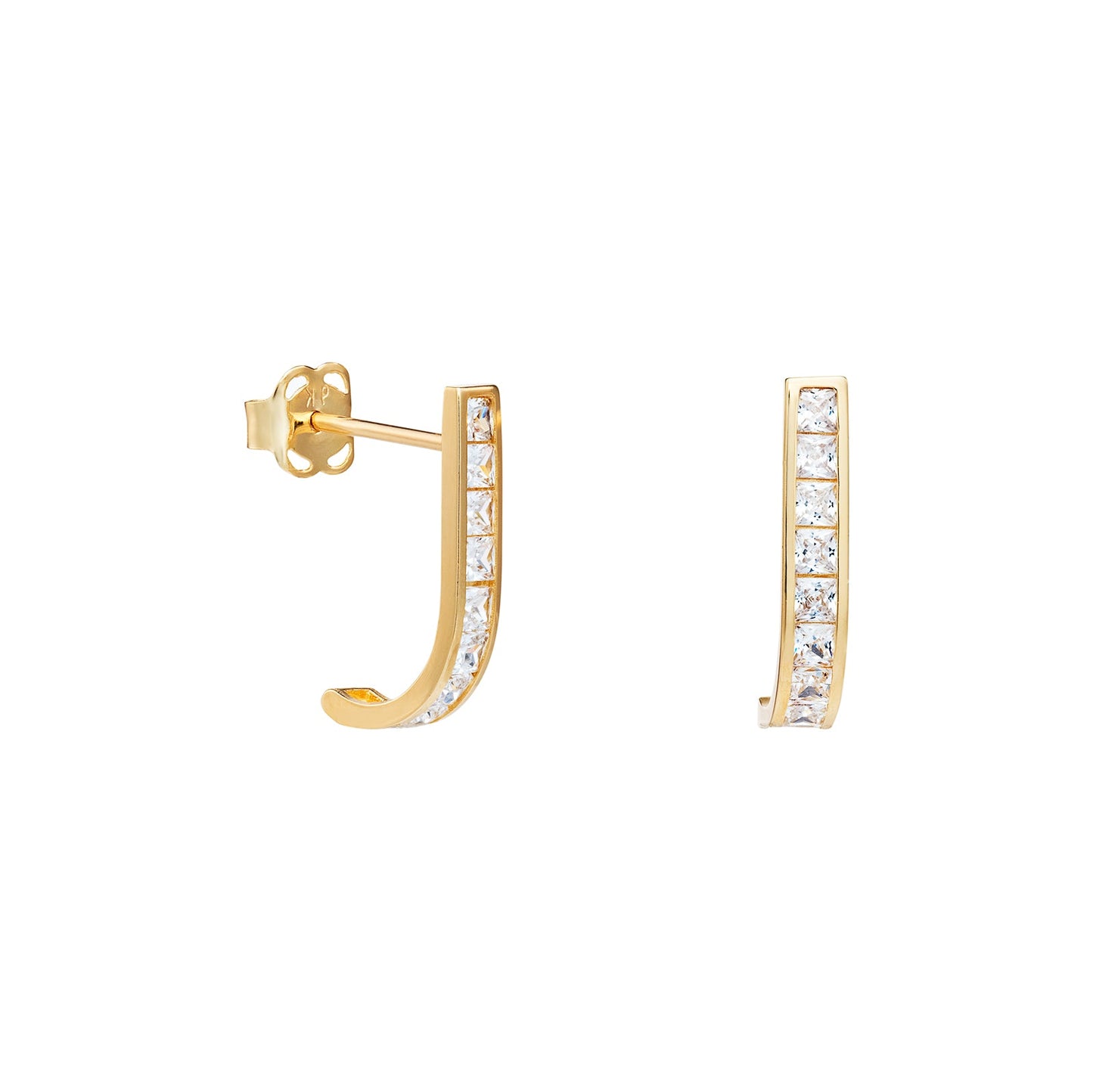 Curved Cubic Zirconia Earrings