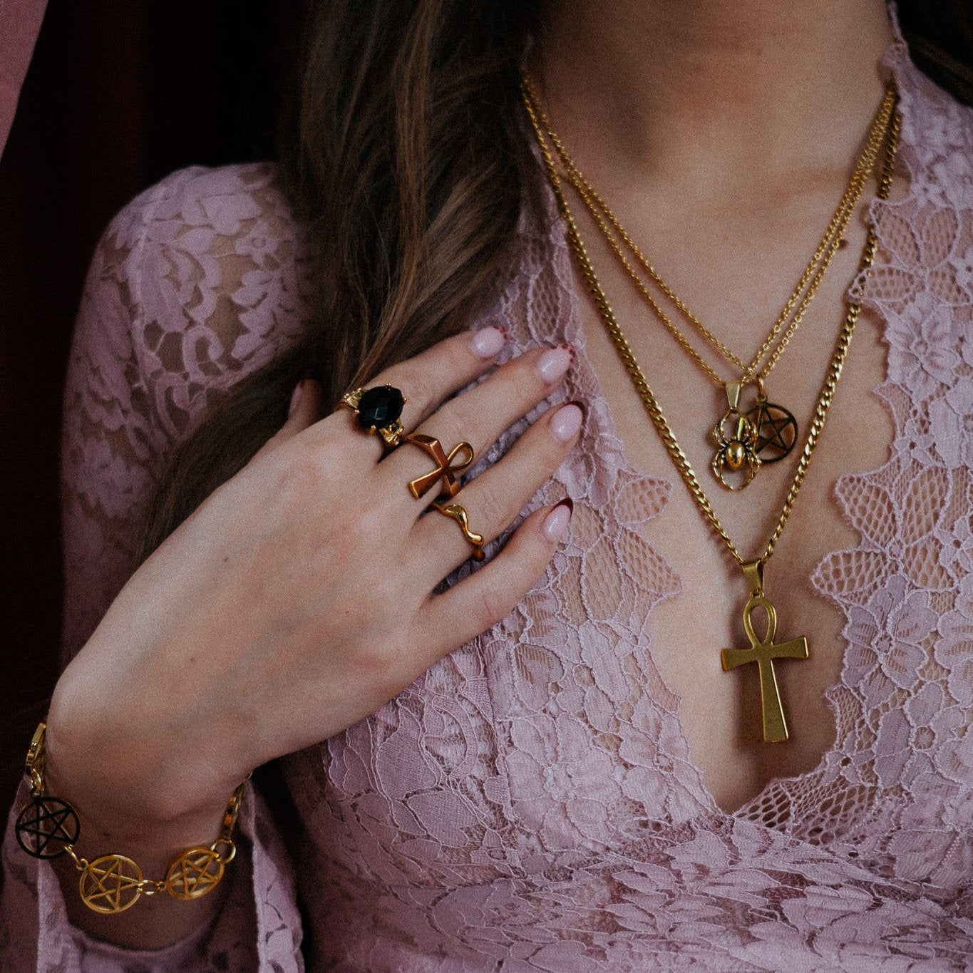 Gold Pentacle Necklace