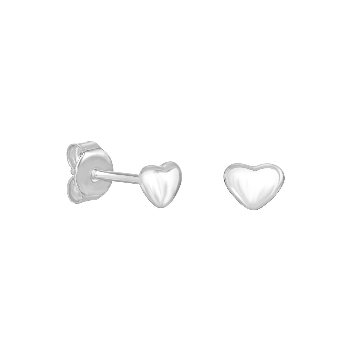 Dainty Silver Heart Studs