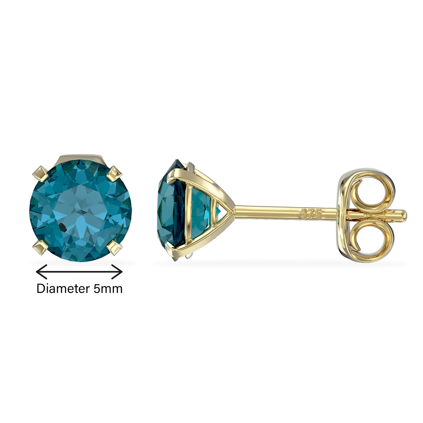 December Birthstone Blue Topaz Stud Earrings