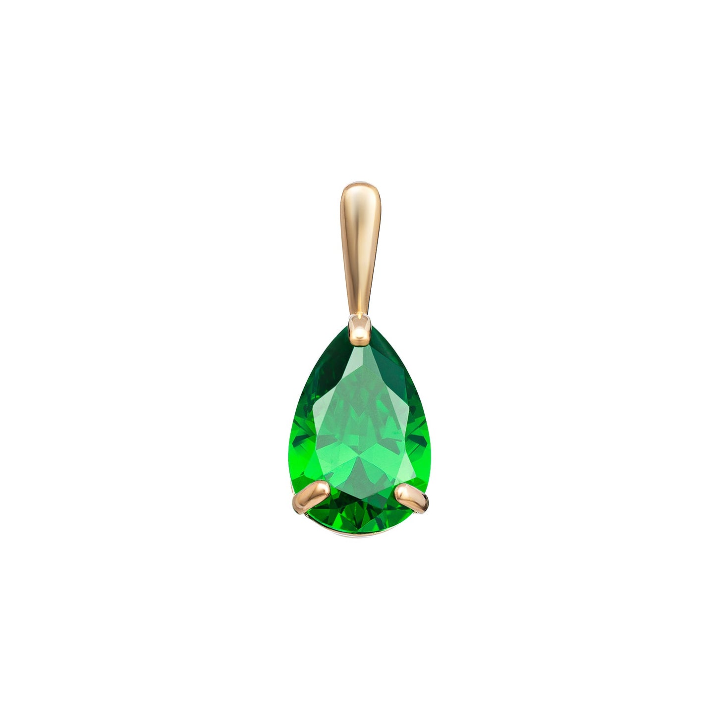 Emerald Pear Pendant Necklace