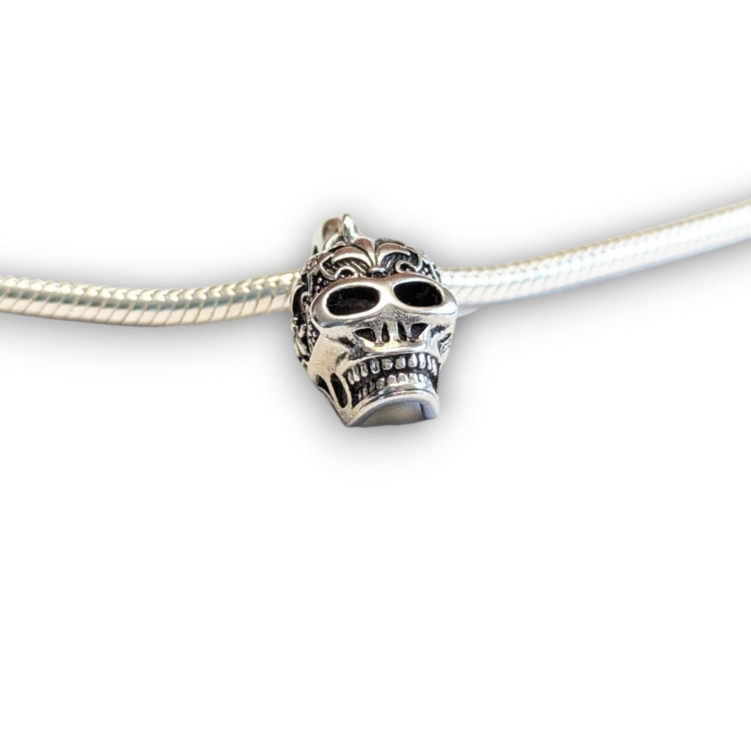 Fleur De Lis Skull Dangle Charm