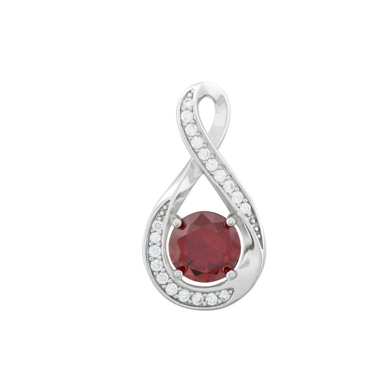 January Birthstone Infinity Pendant Necklace