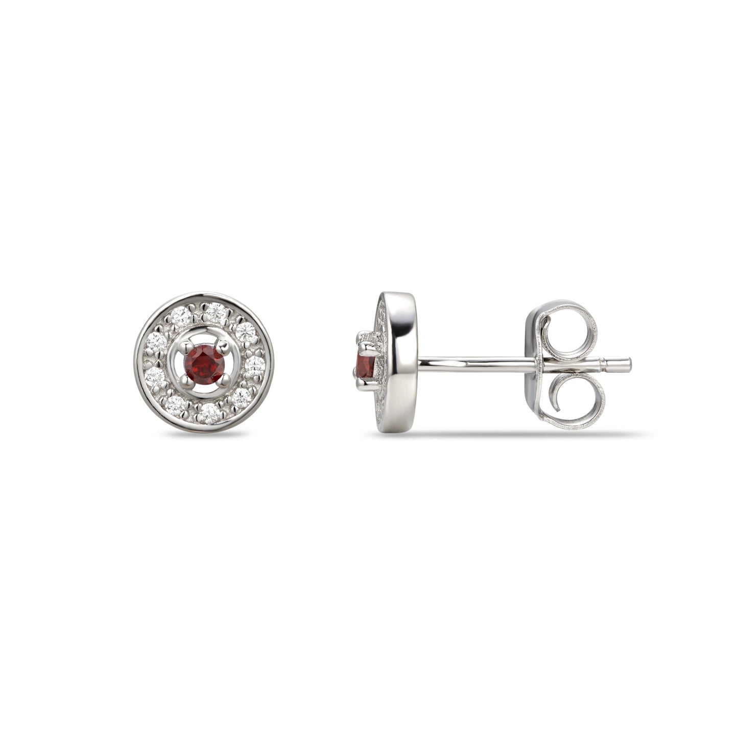 January Cubic Zirconia Birthstone Stud Earrings