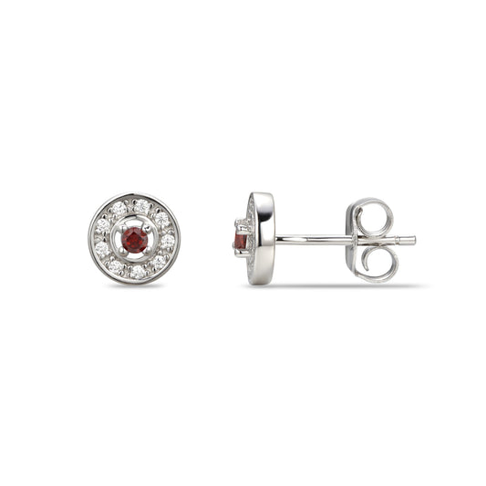 January Cubic Zirconia Birthstone Stud Earrings