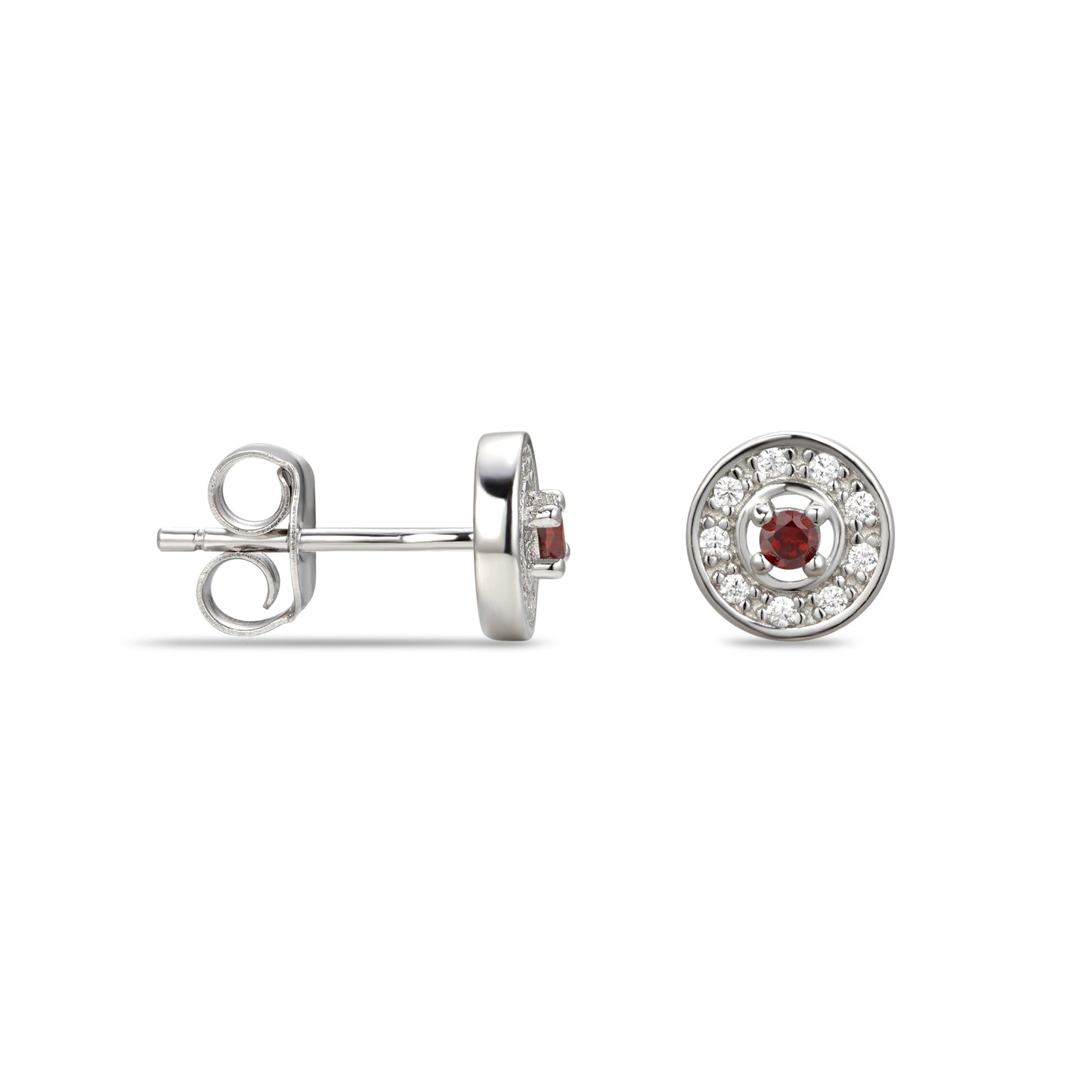 January Cubic Zirconia Birthstone Stud Earrings