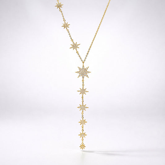 Juliet Star Burst Y Drop Necklace | 18K Gold Plated