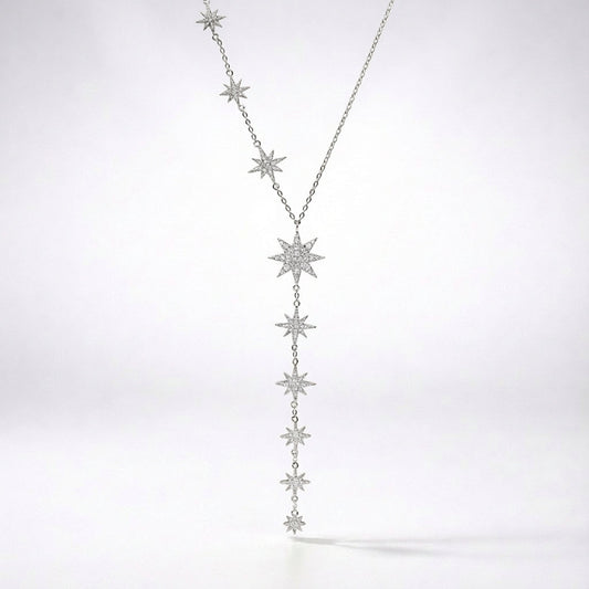 Juliet Star Burst Y Drop Necklace | 925 Sterling Silver