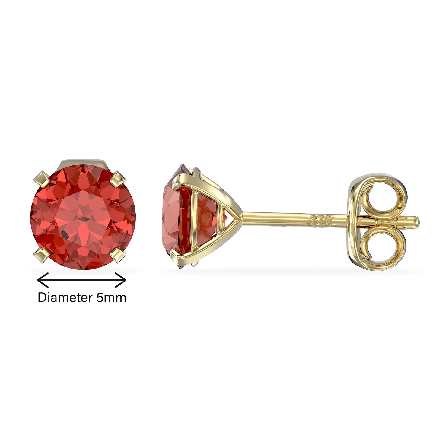 July Birthstone Ruby Stud Earrings
