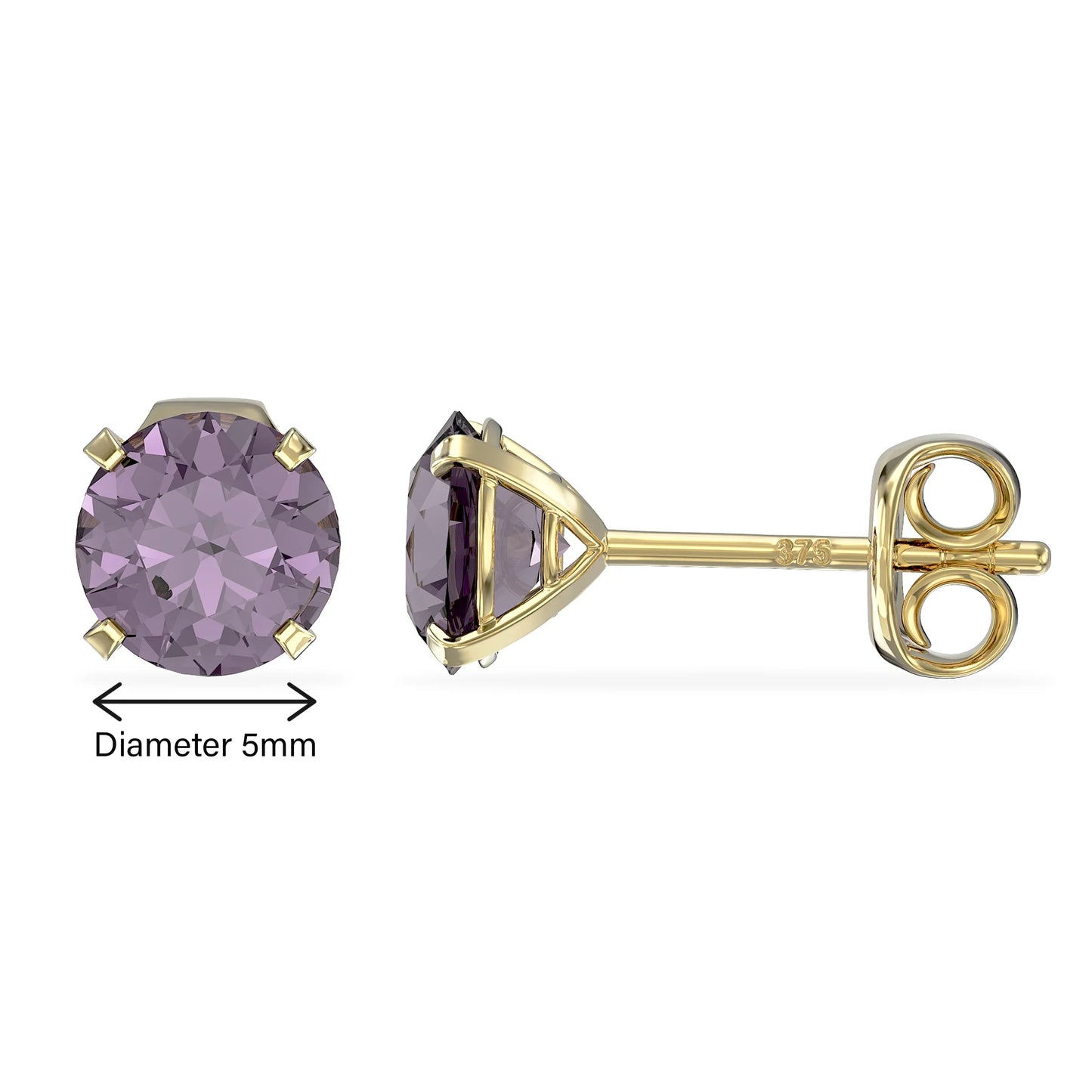 June Birthstone Alexandrite Stud Earrings