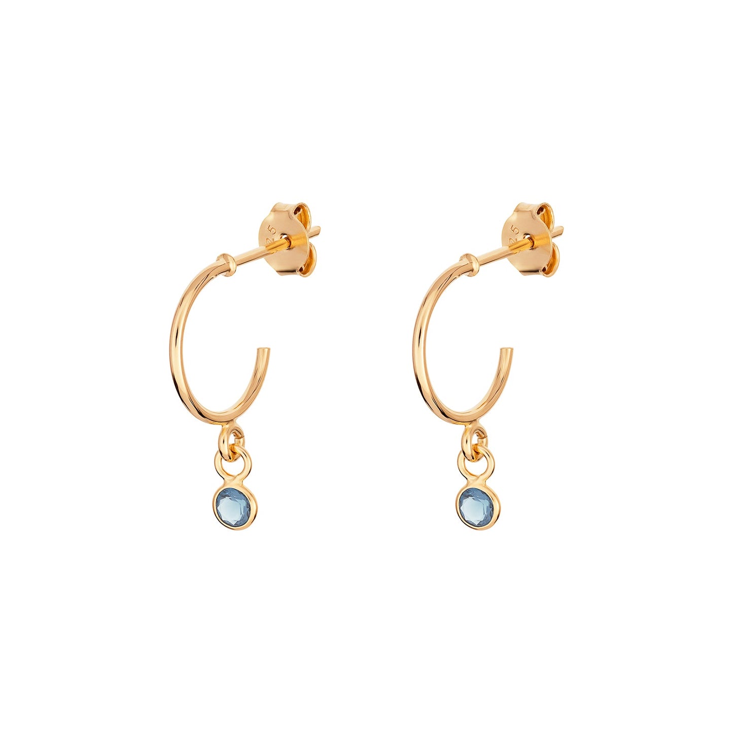 March Birthstone Hoop Earrings
