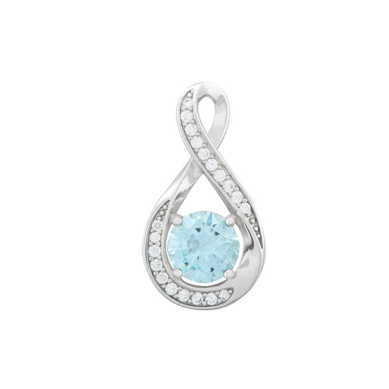 March Birthstone Infinity Pendant Necklace