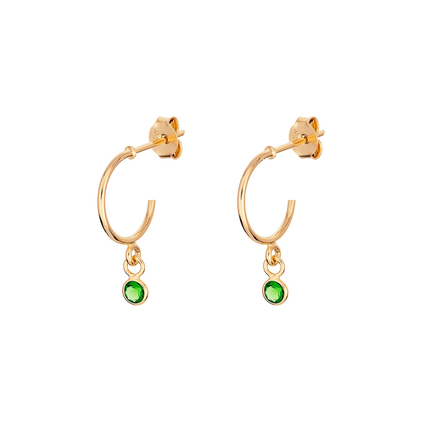 May Birthstone Hoop Earrings