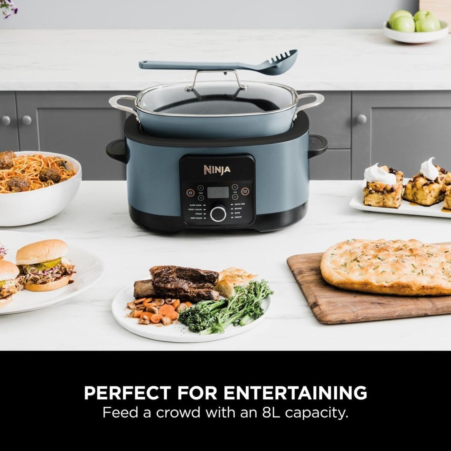 Ninja Foodi 8-In-1 PossibleCooker Sea Salt Grey 8L Multi-Cooker