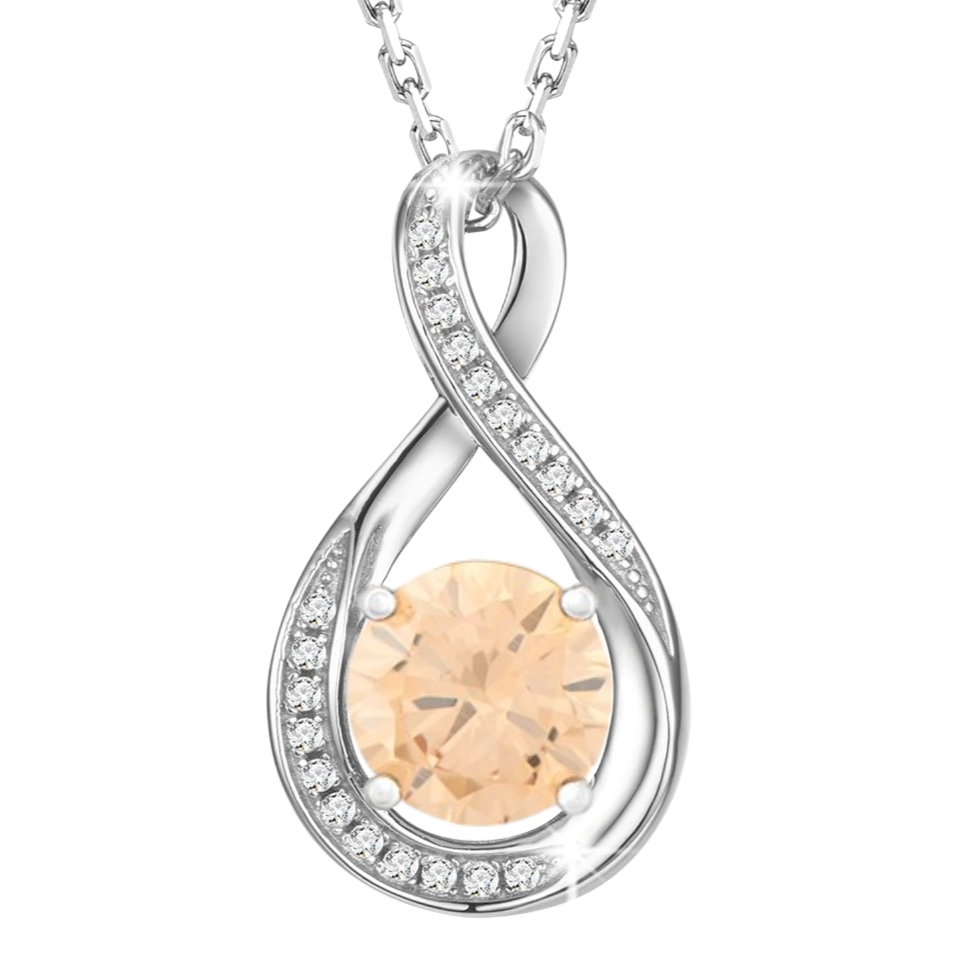 November Birthstone Infinity Pendant Necklace