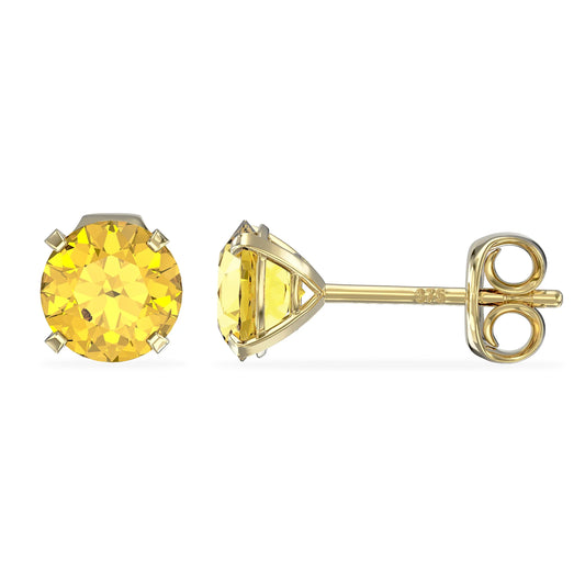 November Birthstone Topaz Stud Earrings