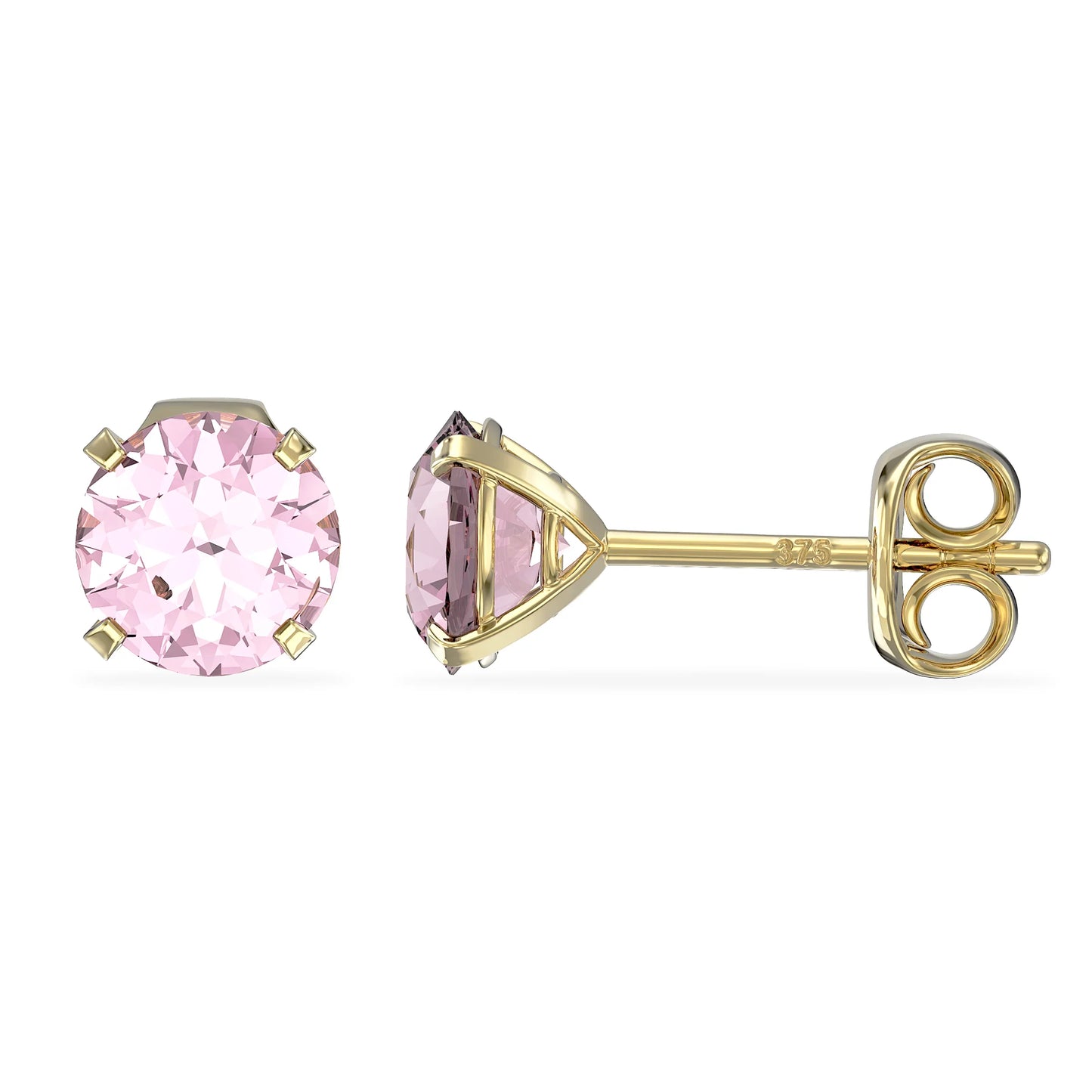 October Birthstone Pink Tourmaline Stud Earrings