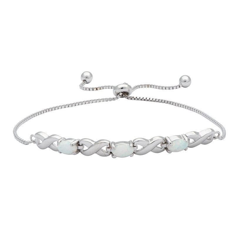 Opal Infinity Weave Bolo Bracelet