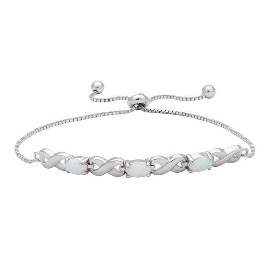 Opal Infinity Weave Bolo Bracelet