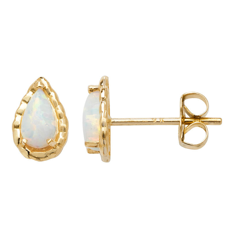 Opal Teardrop Stud Earrings