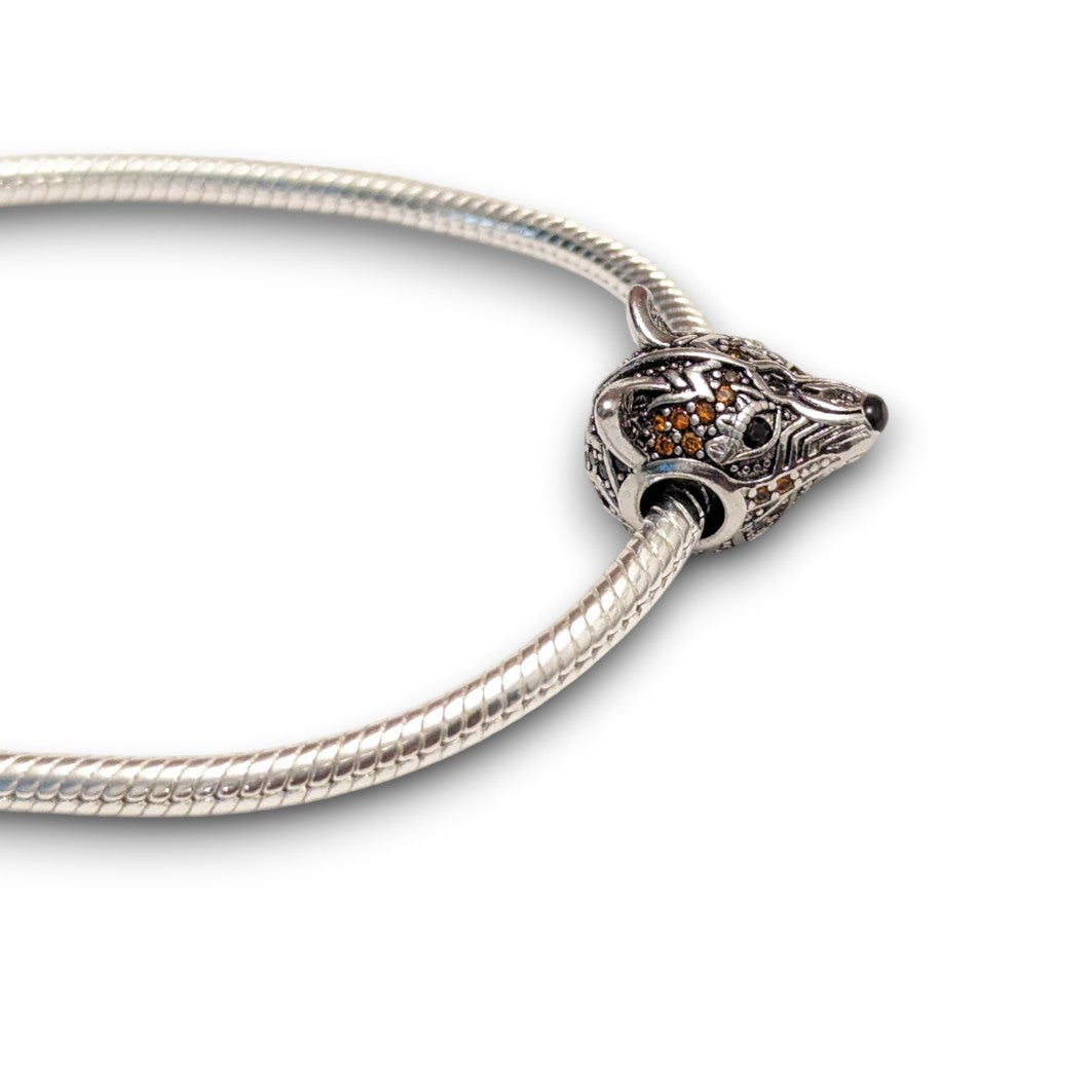 Orange Cubic Zirconia Fox Charm