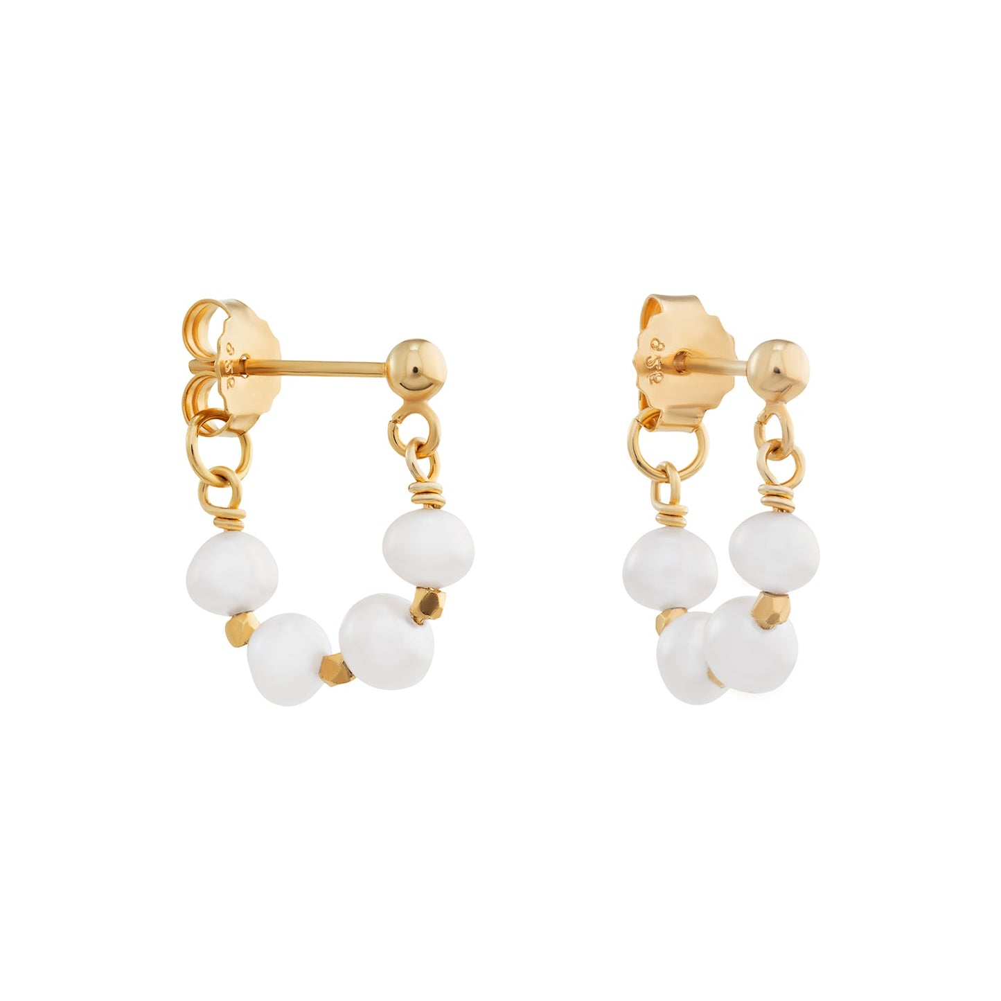 Pearl Drop Hoop Earrings