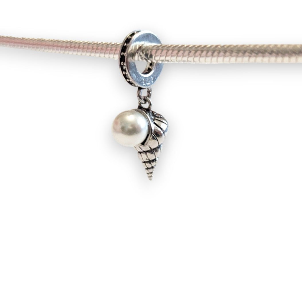 Pearl Seashell Dangle Charm