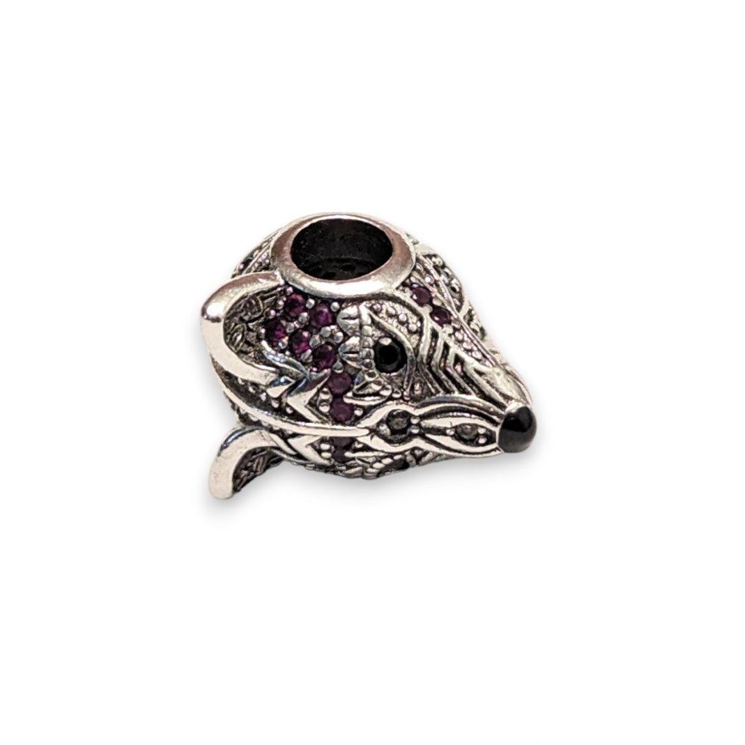 Pink Cubic Zirconia Fox Charm