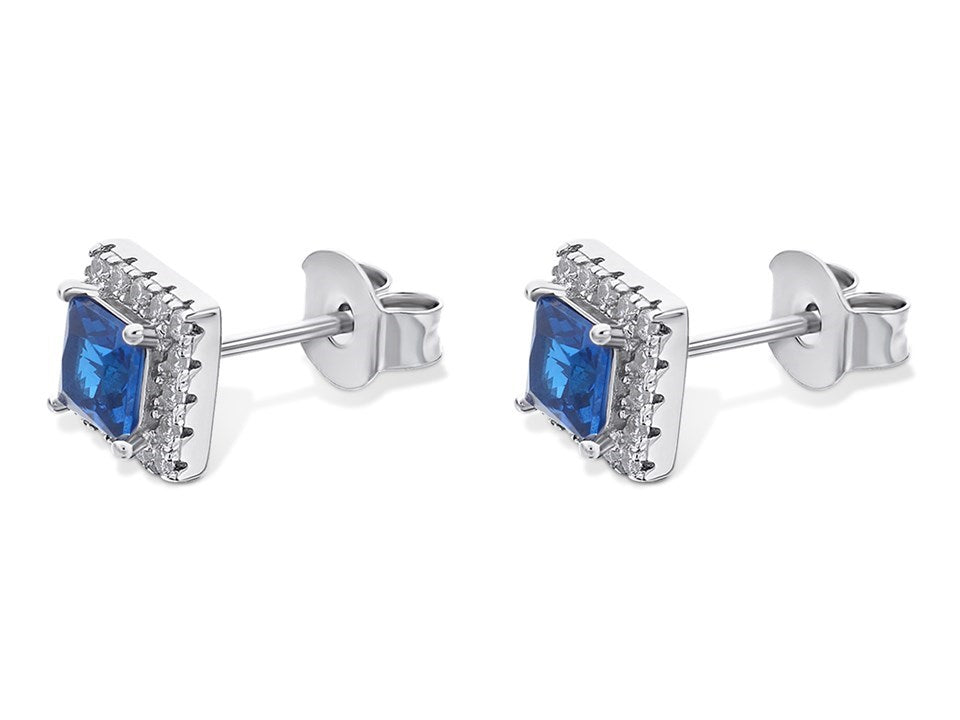 Princess Cut Sapphire Earrings