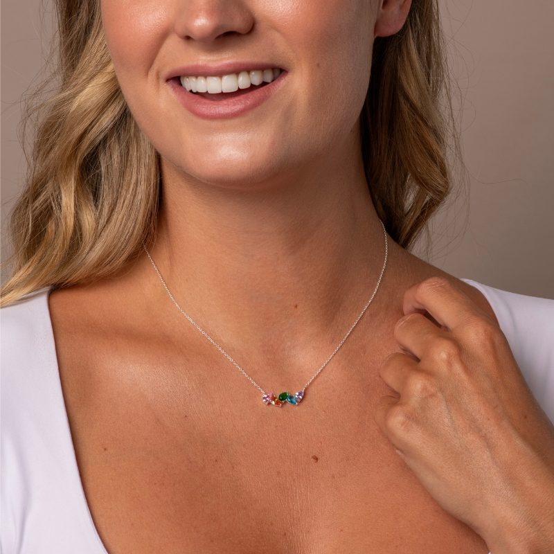 Rainbow Pear Drop Necklace