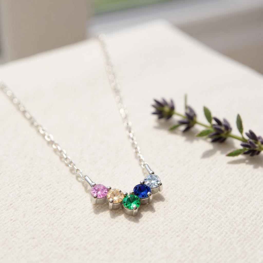 Rainbow Wishbone Necklace