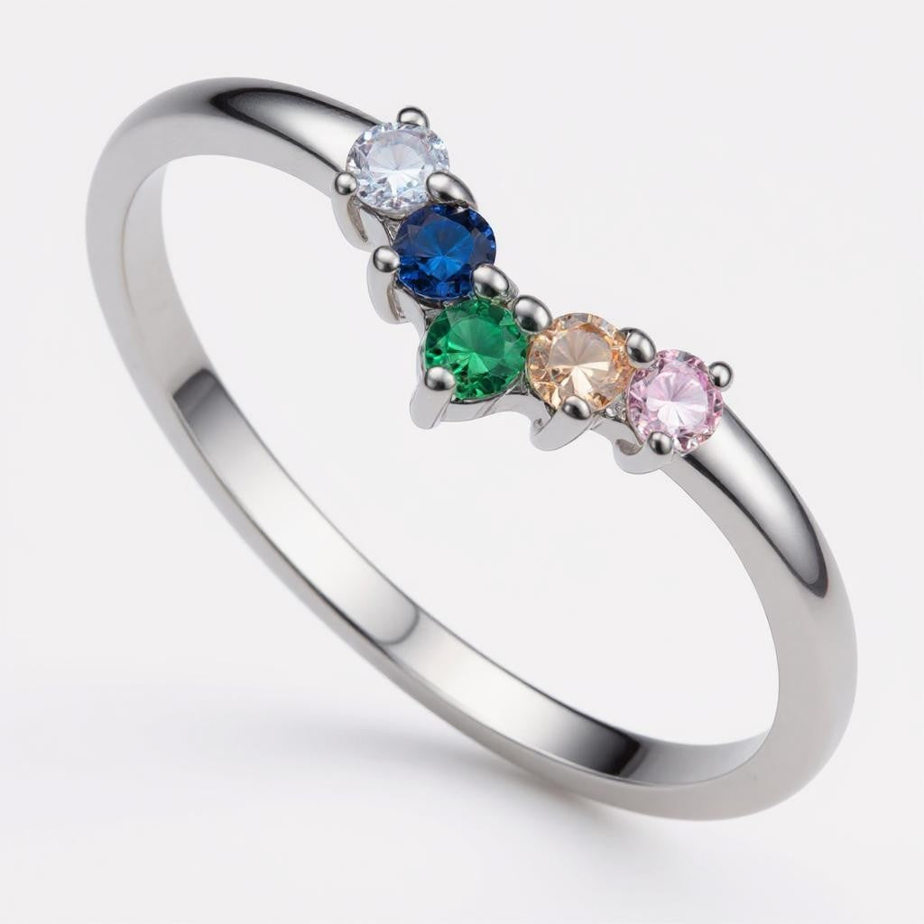 Rainbow Wishbone Ring